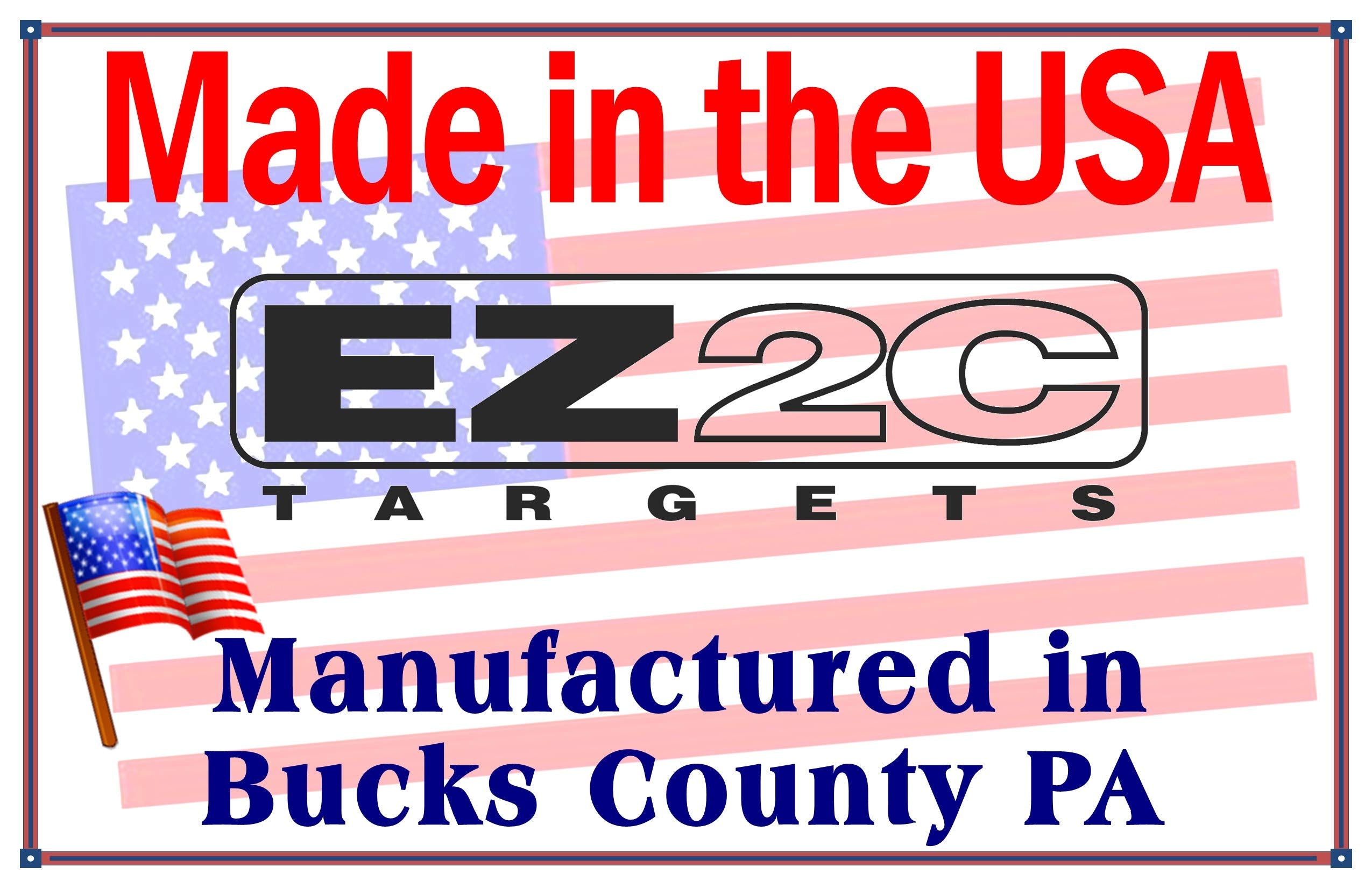 25 EZ2C Targets RD2: USA Made 10" Bullseye Pad of 25 Shooting Paper Targets 11"x17"