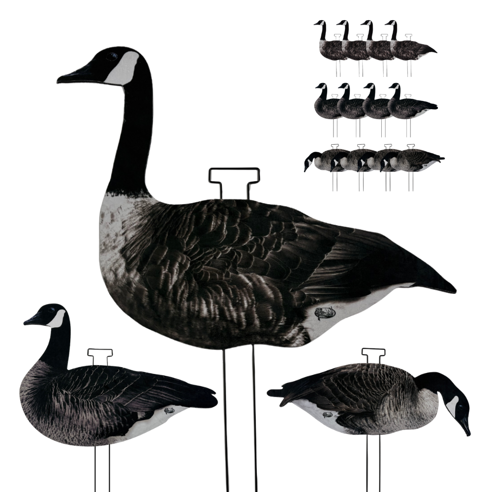 HuntEmUp Pro-Flock Flocked Silhouette Decoys Canada Goose Silhouette Decoys (12 pk)