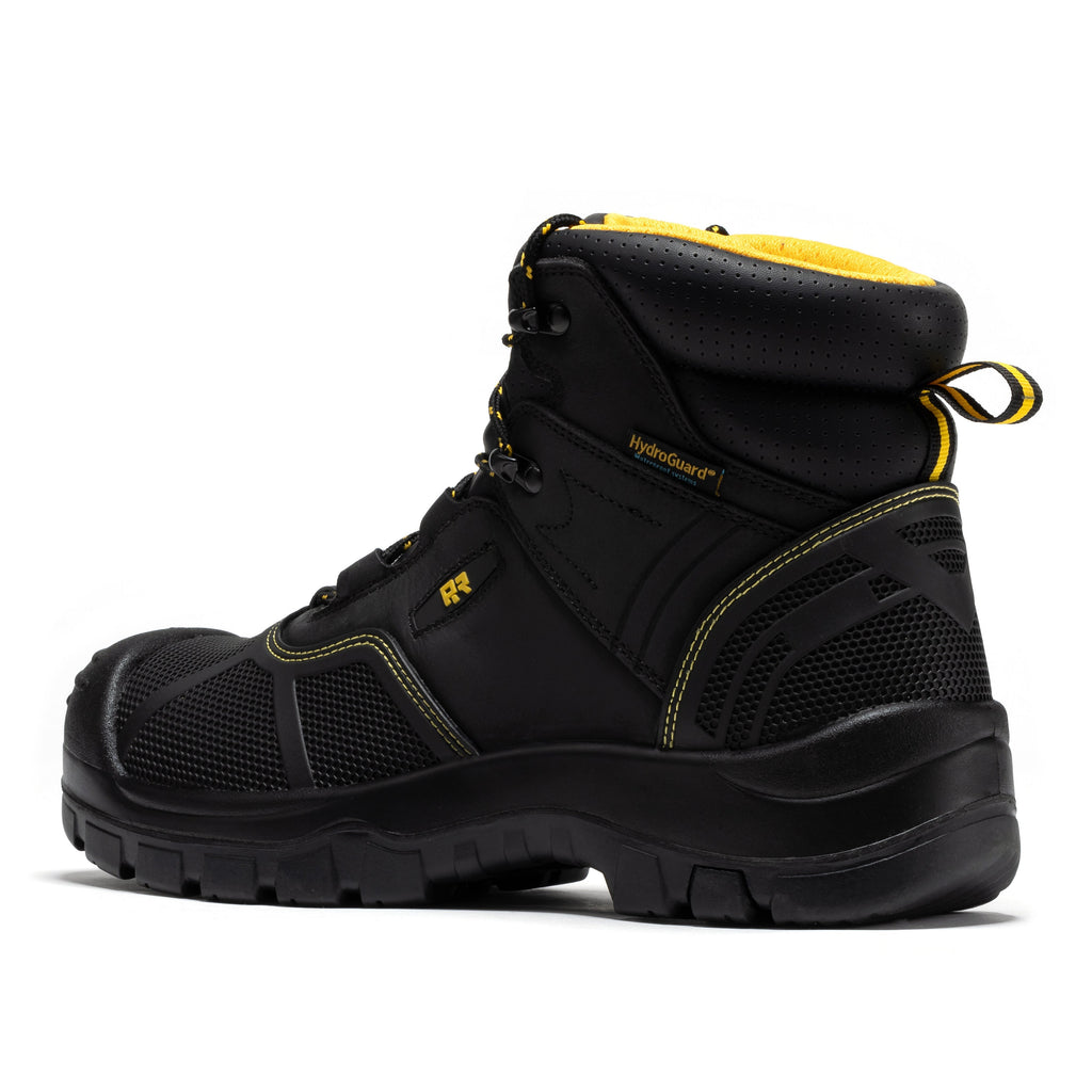 ROCKROOSTER Woodland Black 6 inch Waterproof Composite Toe Leather Work Boots AK663