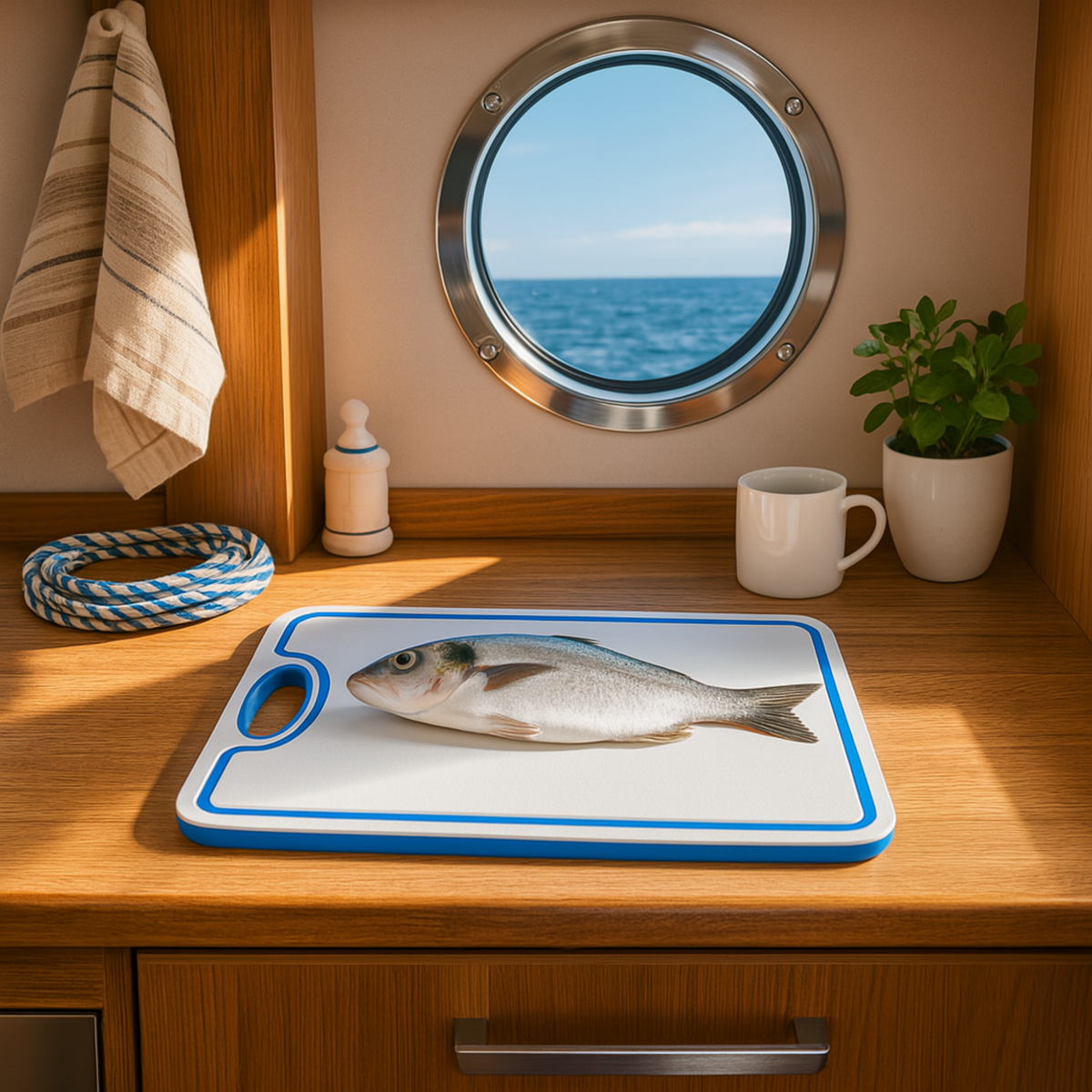 Made in the USA | Premium Cutting Board | Textured 1/2 inch HDPE UV Protected | Non-Skid or Mark Rubber Feet | Great for Boats & any Counter-top